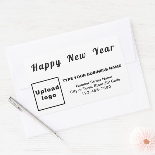Business New Year White Rectangle Sticker (Envelop)