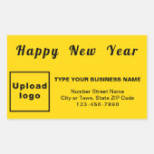 Business New Year Yellow Rectangle Sticker (Voorkant)