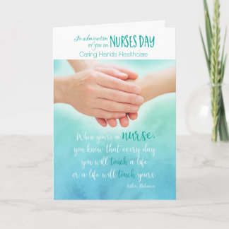 Business Nurses Day Tender Handen vasthouden Kaart