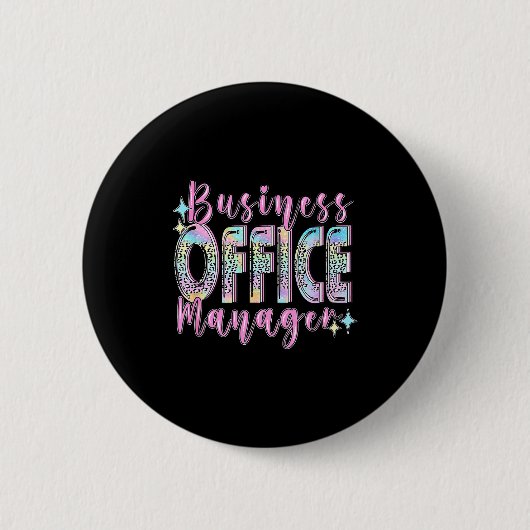Business Office Manager Funny Front Teamwork Regio Ronde Button 5,7 Cm (Voorkant)