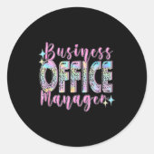 Business Office Manager Funny Front Teamwork Regio Ronde Sticker (Voorkant)