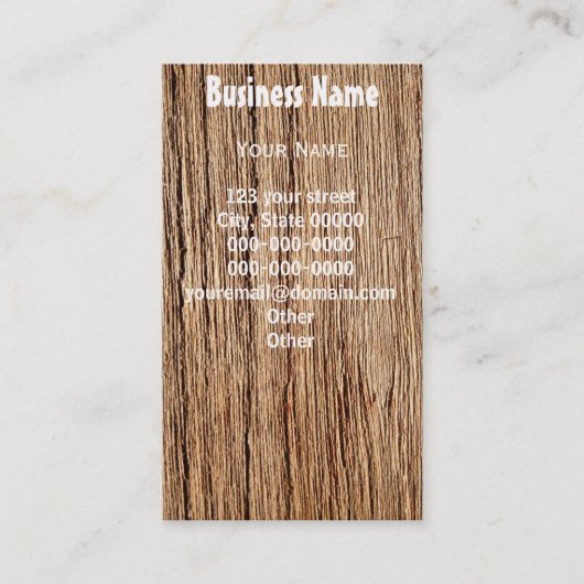 Business on Teak Wood Visitekaartje (Voorkant)