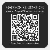 Business Online QR Code Black Stickers (Voorkant)