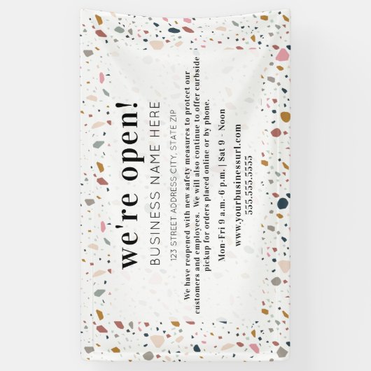 Business Open Feminine Terrazzo Spandoek (Verticaal)