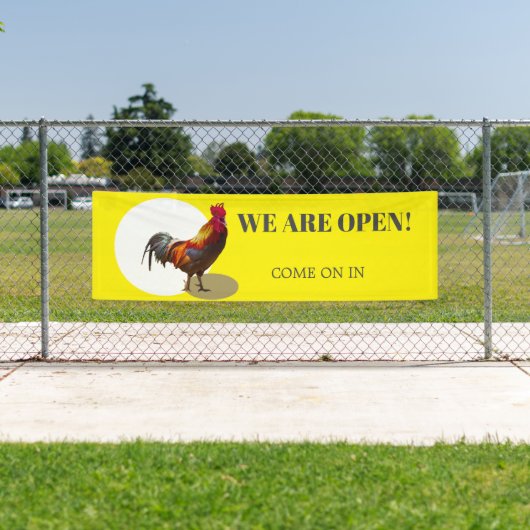 Business Open Fun Chicken Rooster Spandoek (Insitu)