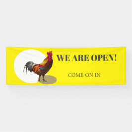 Business Open Fun Chicken Rooster Spandoek