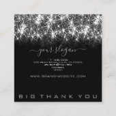 Business Opening Hair Stylist Silver Glitter Spark Vierkante Visitekaartje (Achterkant)