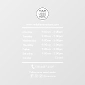 Business opening hours logo  raamsticker (Vel)