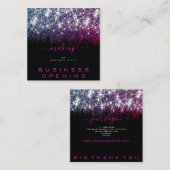 Business Opening Makeup Roze Paarse Glitter Spark Vierkante Visitekaartje (Voorkant / Achterkant)