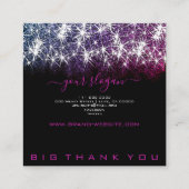 Business Opening Makeup Roze Paarse Glitter Spark Vierkante Visitekaartje (Achterkant)