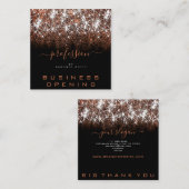 Business Opening Professional Roos Golden Glitter Vierkante Visitekaartje (Voorkant / Achterkant)