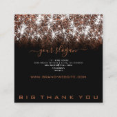 Business Opening Professional Roos Golden Glitter Vierkante Visitekaartje (Achterkant)