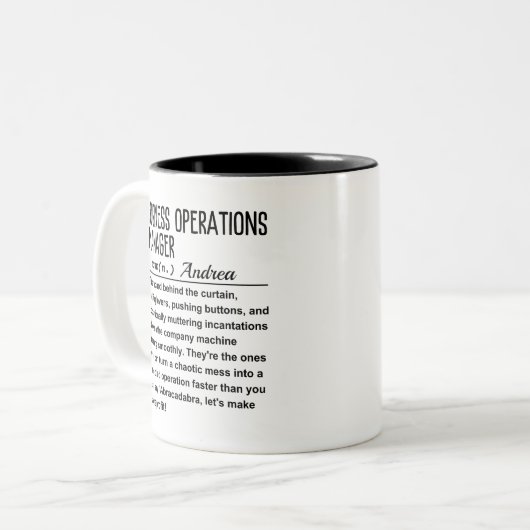 Business operations manager tweekleurige koffiemok (Voorkant links)