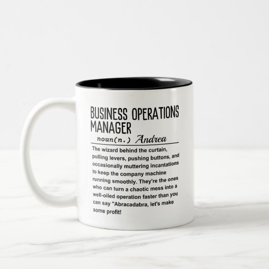 Business operations manager tweekleurige koffiemok (Links)