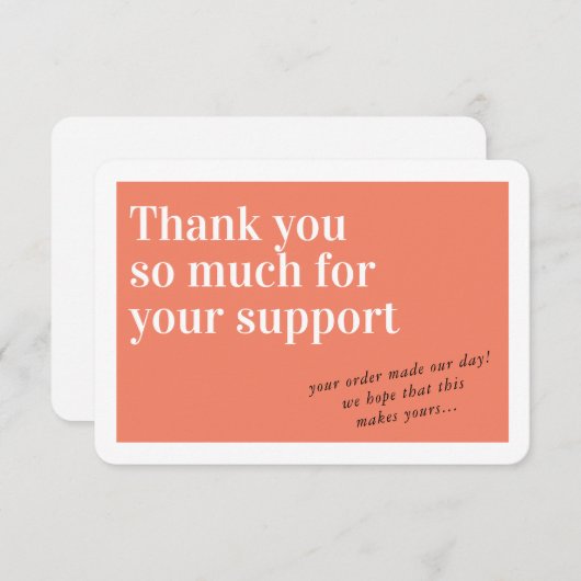 BUSINESS ORDER INSERT-TEKST bedankt oranje (Voorkant / Achterkant)