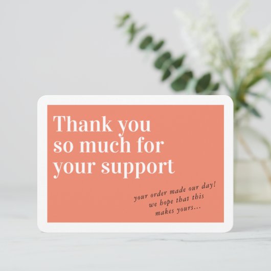 BUSINESS ORDER INSERT-TEKST bedankt oranje (Staand voorkant)