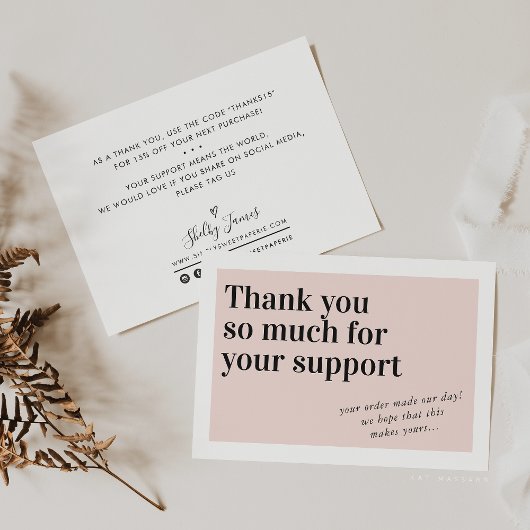 BUSINESS ORDER INSERT trendy bedankt voor de zwart