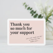 BUSINESS ORDER INSERT trendy bedankt voor de zwart (Staand voorkant)