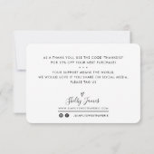 BUSINESS ORDER INSERT trendy bedankt voor de zwart (Achterkant)