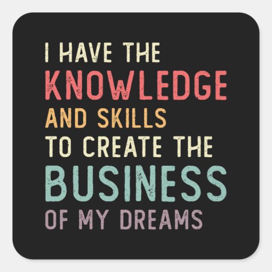 Business Owner Manager Ondernemer Boss CEO Vierkante Sticker (Voorkant)