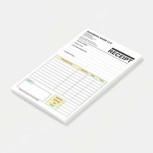 (Business Pad) Payment Sales Invoice Receipt Book Post-it® Notes (Schuin)