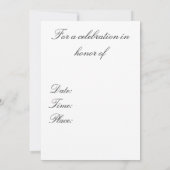 Business Party Uitnodiging Wit Zwart Grijs Streep (Achterkant)