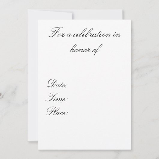 Business Party Uitnodiging Wit Zwart Grijs Streep (Achterkant)