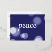 Business Peace Blue Folie Feestdagen Briefkaart (Voorkant / Achterkant)