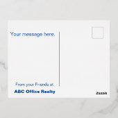 Business Peace Blue Folie Feestdagen Briefkaart (Achterkant)