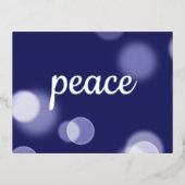 Business Peace Blue Folie Feestdagen Briefkaart (Voorkant)