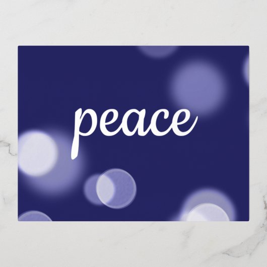Business Peace Blue Folie Feestdagen Briefkaart (Voorkant)