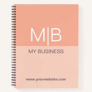 Business Peach Monogram  Notitieboek