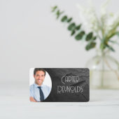 Business Photo Card Black Visitekaartje (Staand voorkant)