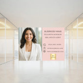 Business Photo Contact Information logo pink Raamsticker