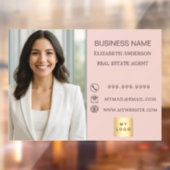 Business Photo Contact Information logo pink Raamsticker (Vel 2)
