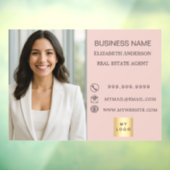 Business Photo Contact Information logo pink Raamsticker (Vel 3)