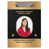 Business Photo Gold Black Elegant Personalize Klembord (Voorkant)