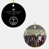 Business Photo Logo Christmas Reindeer Custom Gift Keramisch Ornament