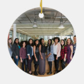 Business Photo Logo Christmas Snowflake Gift Keramisch Ornament (Achterkant)