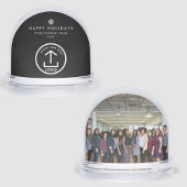 Business Photo Logo & Christmas Star Message Gift Sneeuwbol