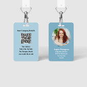 Business Photo QR Code Blue Employee Badge