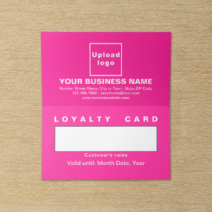 Business Pink Folded Loyalty Kaart