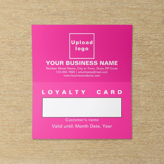 Business Pink Folded Loyalty Kaart