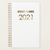 Business Planner 2021 Witte en Gouden Typografie (Voorkant)