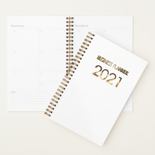 Business Planner 2021 Witte en Gouden Typografie (Display)