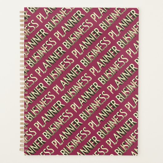 Business Planner Roze Rood Goud Typografie Patroon (Voorkant)