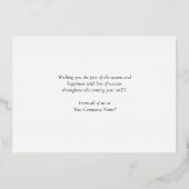 Business Prettige feestdagen Blue Real Gold Foil K Folie Uitnodiging (Achterkant)