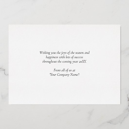 Business Prettige feestdagen Blue Real Gold Foil K Folie Uitnodiging (Achterkant)