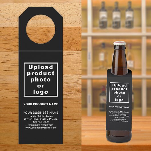 Business Product Black Bottle Hanger Label