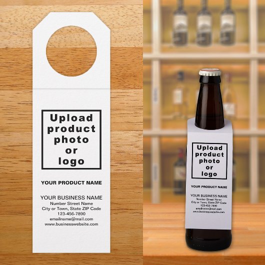 Business Product White Bottle Hanger Label